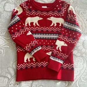 Hanna Andersson Christmas Red Polar Bear Sweater - Size 5